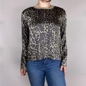 ATM Anthony Thomas Melillo Silk Leopard Print Top Sz S